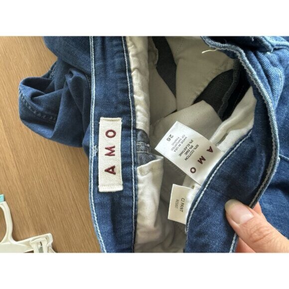 AMO CJ Pant Trouser Jeans Wide Flare Leg Jeans Resist Women’s Size 26 Dark Denim - Picture 3 of 3